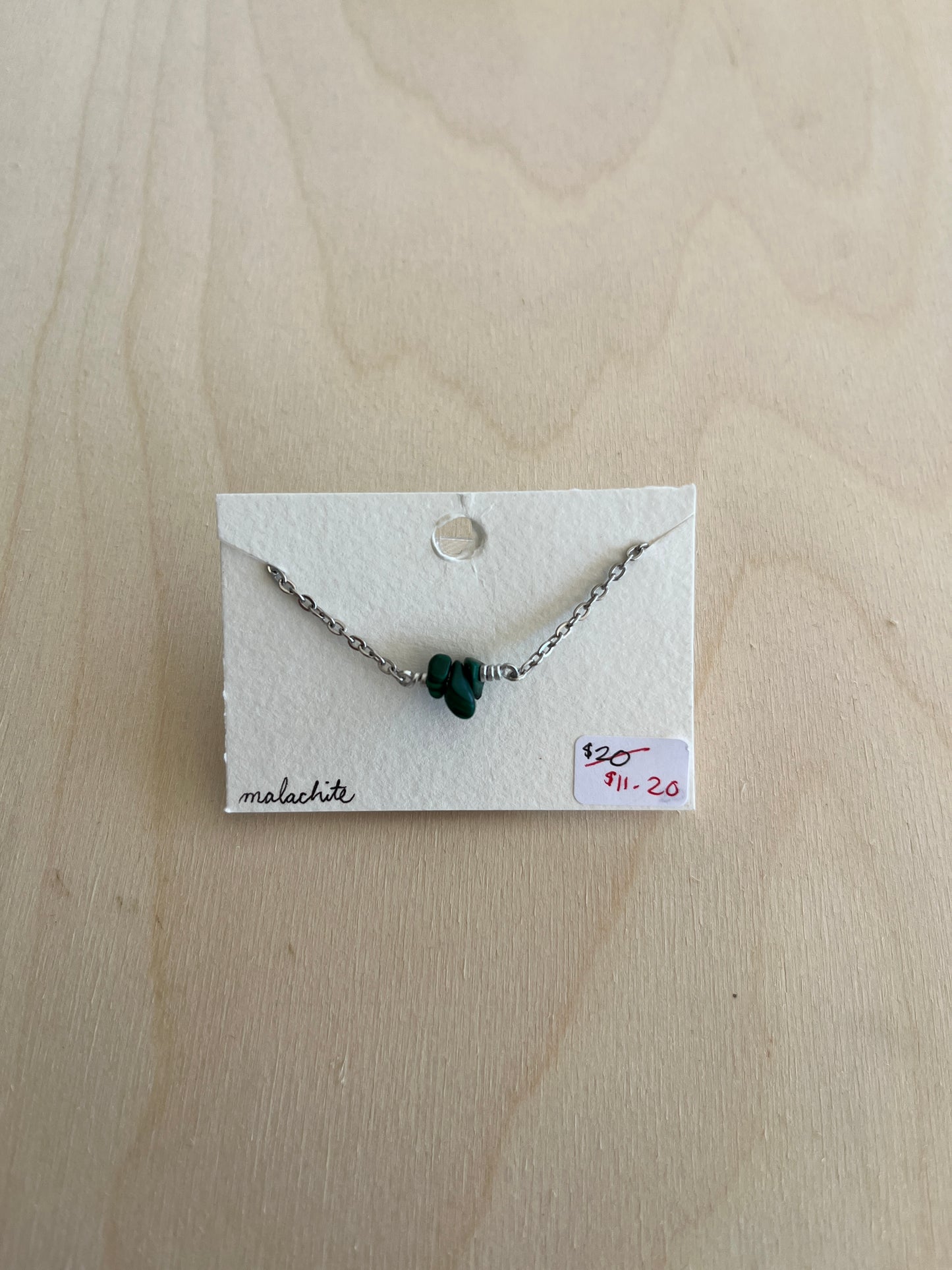 Malachite Chain Bracelet - Silver