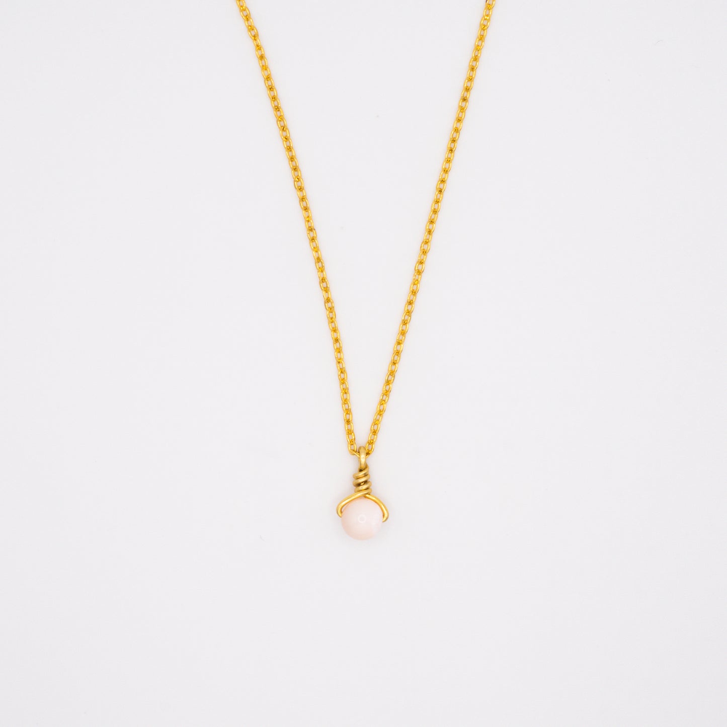 Mother of Pearl Drop Chain Necklace - Gold