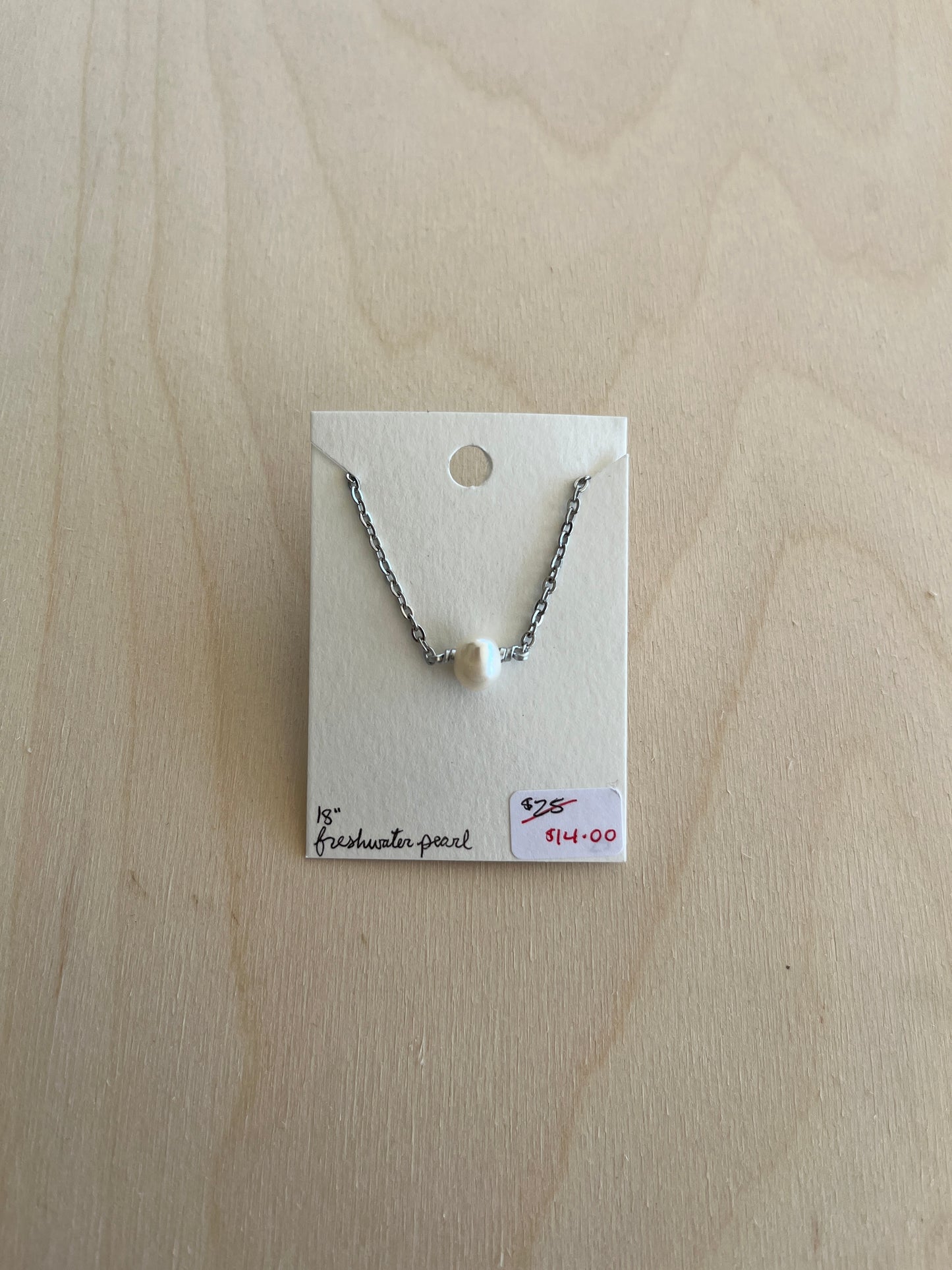 Freshwater Pearl Chain Necklace - Silver