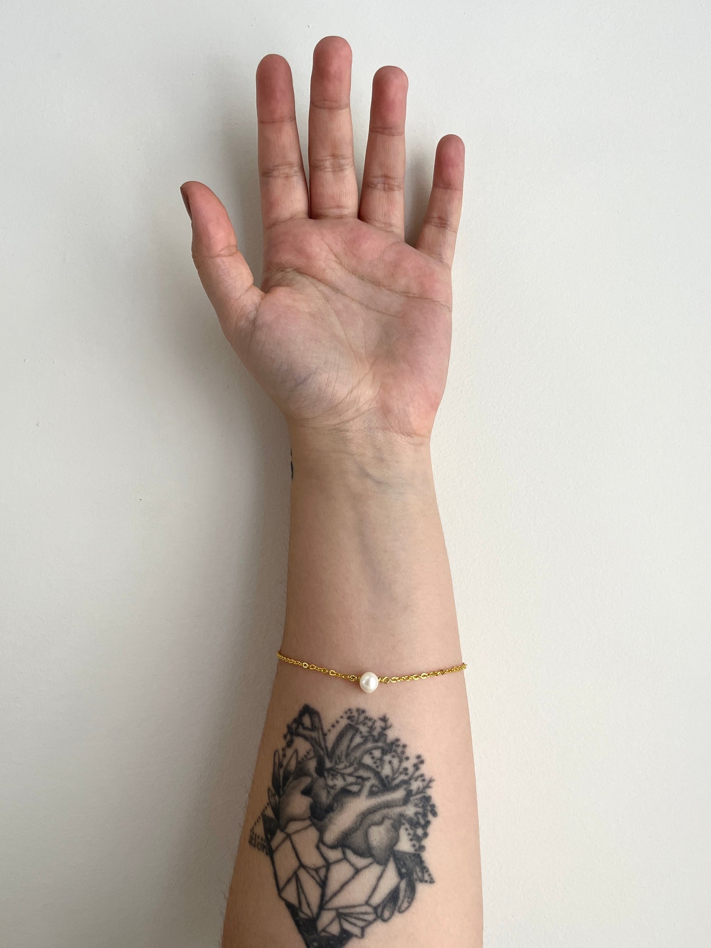Freshwater Pearl Chain Bracelet - Gold