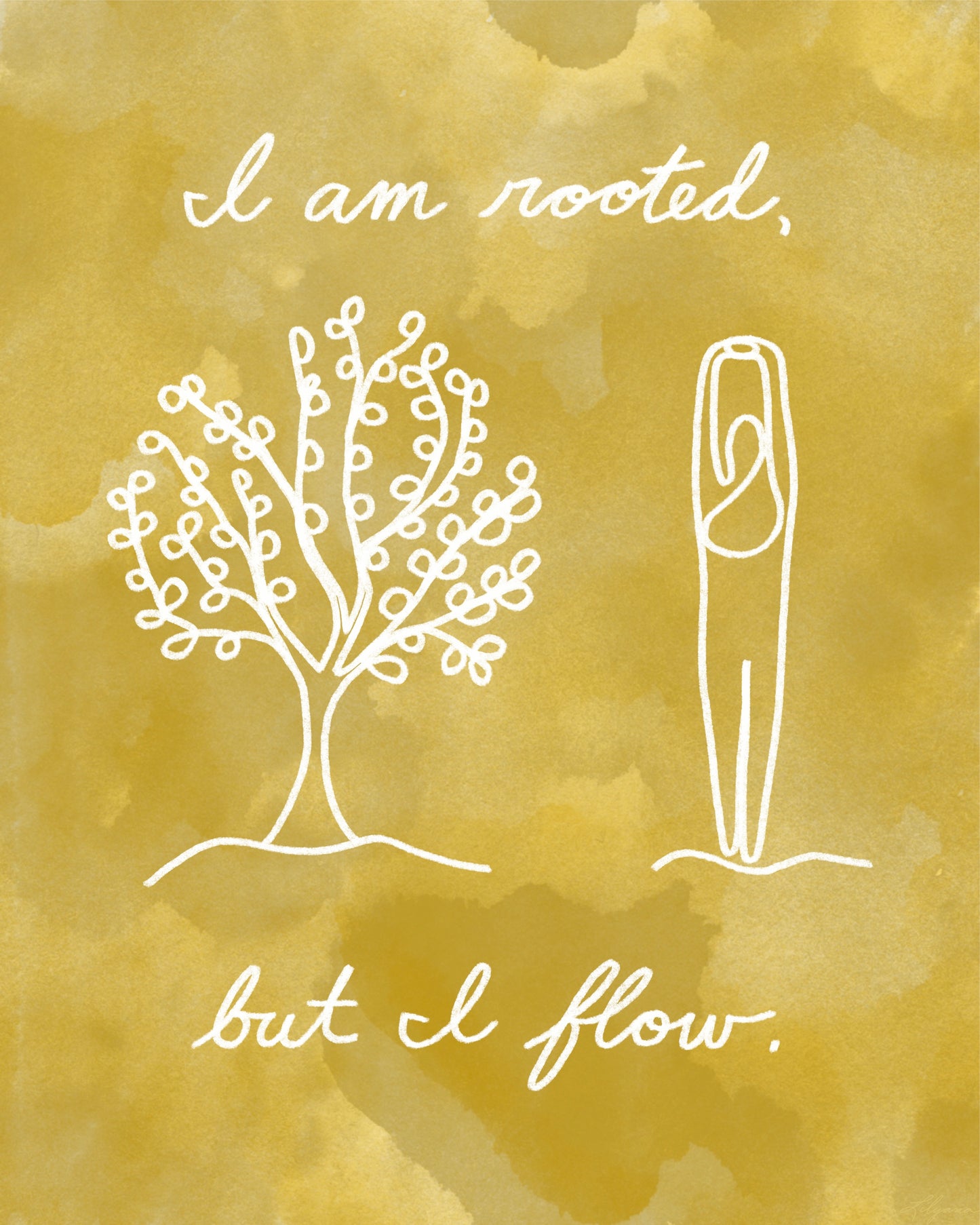 Rooted Art Print - Yellow