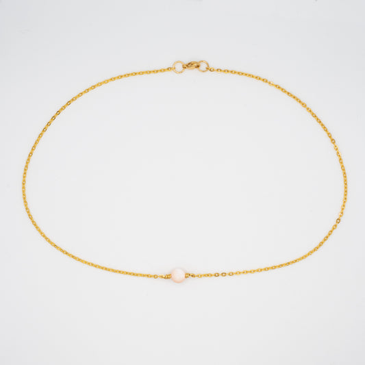 Mother of Pearl Chain Necklace - Gold