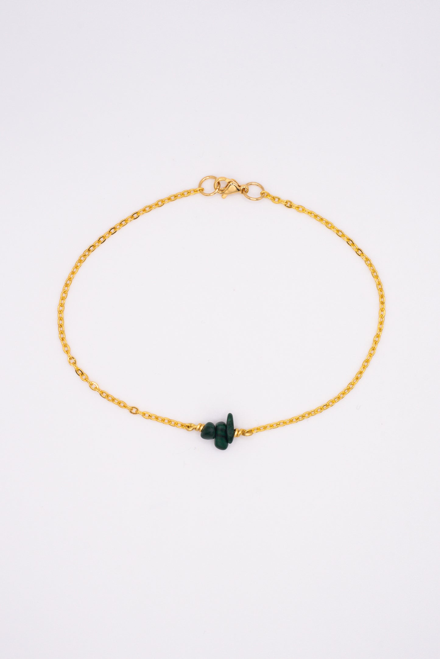 Malachite Chain Bracelet - Gold