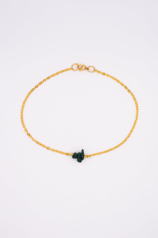 Malachite Chain Bracelet - Gold
