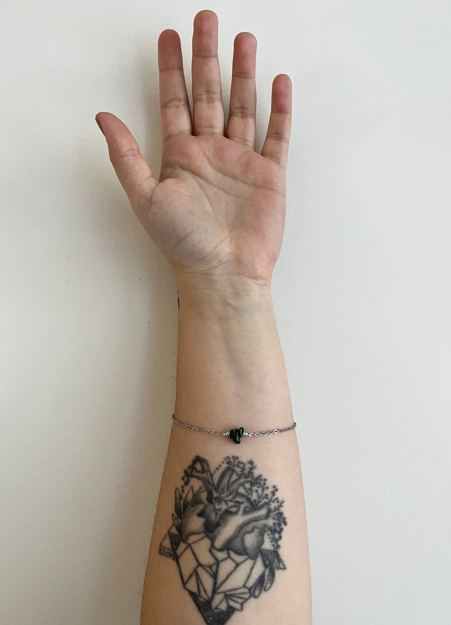 Malachite Chain Bracelet - Silver