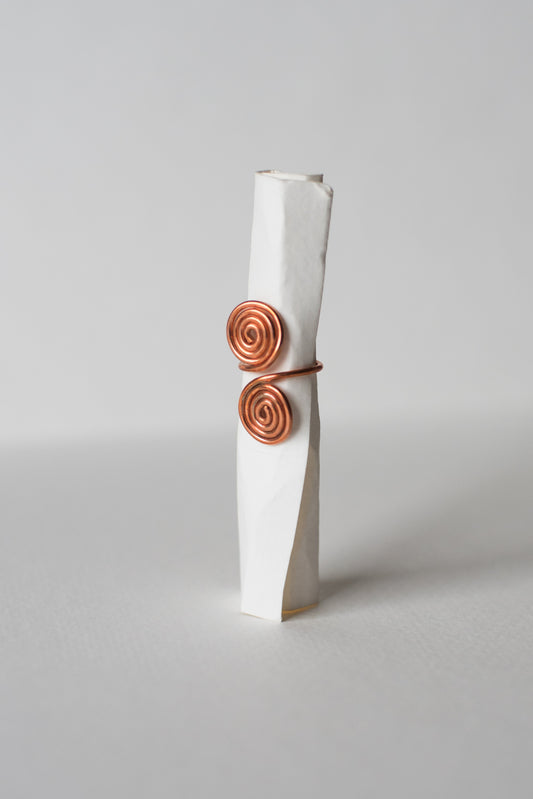 SACRED CUBIT DOUBLE SPIRAL RING